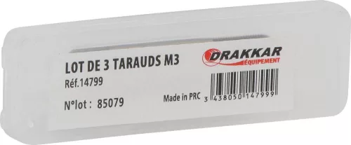 DRAKKAR háromlépcsős kézi menetfúrókészlet, M3–M20, 3 db (14799)