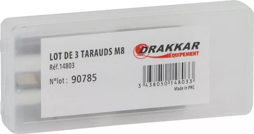 DRAKKAR háromlépcsős kézi menetfúrókészlet, M3–M20, 3 db (14803)