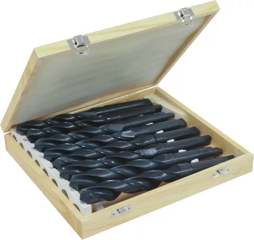 DRAKKAR hengerelt MK3 kúpos fúrószárkészlet fadobozban, 24–31 mm, 8 db (14897)
