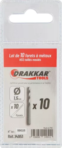 DRAKKAR köszörült HSS fémfúró (14951)