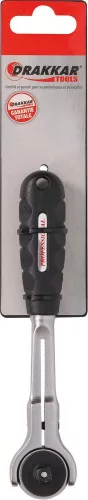 DRAKKAR 360°-os fejű irányváltós racsnis hajtókar, 72 fog, gyorskioldós, 1/4 col (15174)