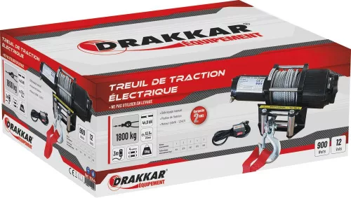 DRAKKAR elektromos vonócsörlő, 12 V, 1800 kg (15244)