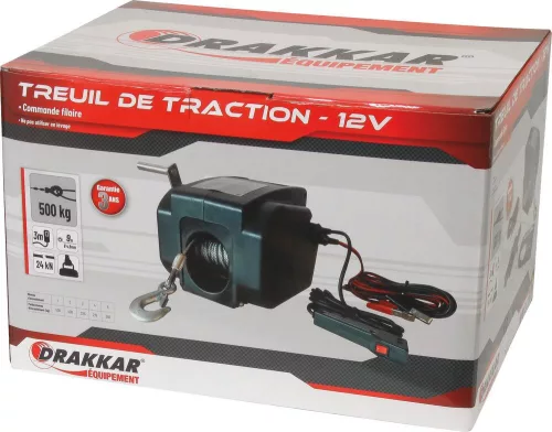 DRAKKAR elektromos vonócsörlő, 12 V, 500 kg (15252)