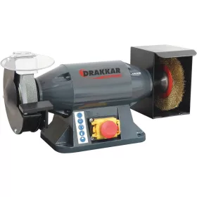   DRAKKAR asztali köszörű köszörűkoronggal és kefével, Ø150 mm, 230 V, 520 W (15526)