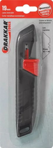 DRAKKAR fém tapétavágó automatikusan visszahúzódó trapézpengével, 19 mm (15861)