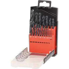   DRAKKAR köszörült HSS fémfúrókészlet PVC dobozban, 1–10 mm, 19 db (22227)