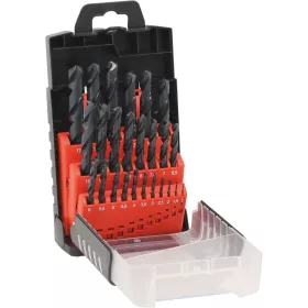   DRAKKAR köszörült HSS fémfúrókészlet PVC dobozban, 1–13 mm, 25 db (22228)