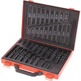   DRAKKAR köszörült HSS fémfúrókészlet fémkofferben, 1–10 mm, 170 db (22235)