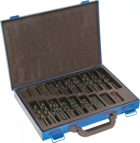 STILKER hengerelt HSS fémfúrókészlet fémkofferben, 1–10 mm, 170 db (22237)