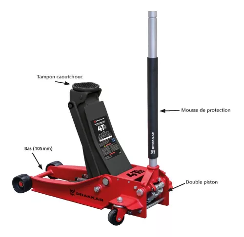 DRAKKAR kétdugattyús krokodilemelő, 4 t, 105–520 mm (52570)