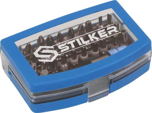 STILKER CrV bitkészlet PVC dobozban, 1/4 col, 32 db (68145)