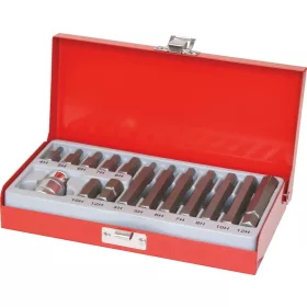   DRAKKAR imbuszbit-készlet 1/2 col adapterrel fémdobozban, 10 mm szár, 4–12 mm, 15 db (68164)
