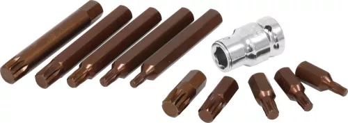 STILKER XZN bitkészlet 1/2 col adapterrel PVC dobozban, 10 mm szár, M5–M12, 11 db (68169)