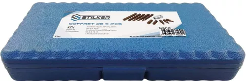 STILKER XZN bitkészlet 1/2 col adapterrel PVC dobozban, 10 mm szár, M5–M12, 11 db (68169)