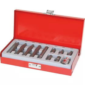  DRAKKAR XZN bitkészlet 1/2 col adapterrel fémdobozban, 10 mm szár, M5–M12, 11 db (68171)