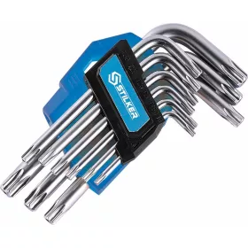 STILKER rövid Torx L-kulcskészlet, T10–T50, 9 db (68408)