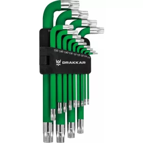   DRAKKAR hosszú mágneses Torx L-kulcskészlet, T10–T80, 13 db (68410)