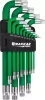 DRAKKAR hosszú mágneses Torx L-kulcskészlet, T10–T80, 13 db (68411)