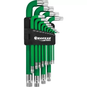   DRAKKAR hosszú mágneses Torx L-kulcskészlet, T10–T80, 13 db (68411)