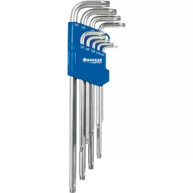   DRAKKAR extra hosszú mágneses Torx L-kulcskészlet, T10–T50, 9 db (68413)