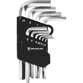   DRAKKAR rövid imbuszkulcskészlet, 1,5–10 mm, 10 db (68416)