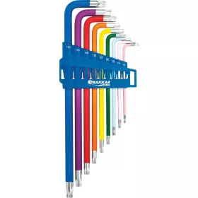   DRAKKAR extra hosszú furatos Torx L-kulcskészlet, TT10–TT50, 9 db (68425)