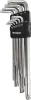 DRAKKAR extra hosszú imbusz- és Torx L-kulcskészlet, 1,5–10 mm/T10–T50, 18 db (68441)