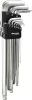 DRAKKAR extra hosszú imbusz- és Torx L-kulcskészlet, 1,5–10 mm/T10–T50, 18 db (68441)