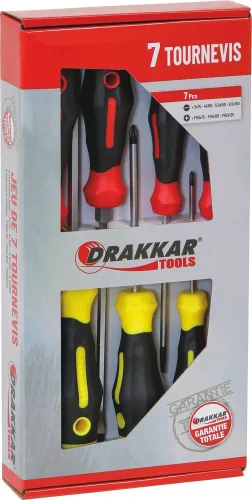 DRAKKAR lapos/Phillips csavarhúzókészlet, 7 db (69002)