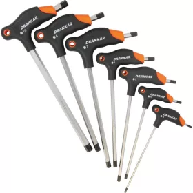   DRAKKAR imbusz csavarhúzókészlet P-markolattal, 3–10 mm, 7 db (69030)