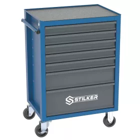   STILKER 7 fiókos szerszámkocsi, kék/szürke, 675x450x900 mm (72517)