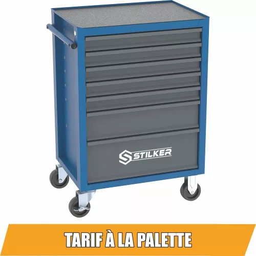 STILKER 7 fiókos szerszámkocsi, kék/szürke, 675x450x900 mm (72517)