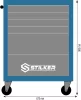 STILKER 7 fiókos szerszámkocsi, kék/szürke, 675x450x900 mm (72517)