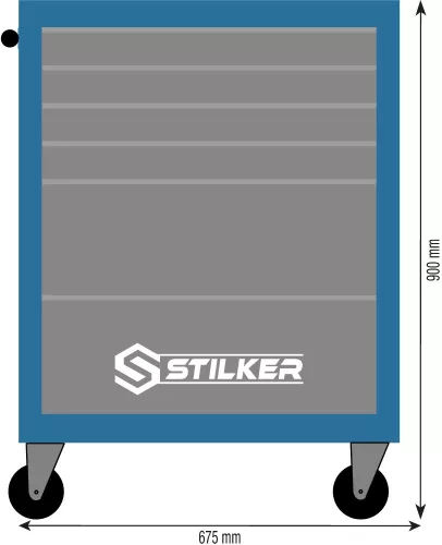 STILKER 7 fiókos szerszámkocsi, kék/szürke, 675x450x900 mm (72517)