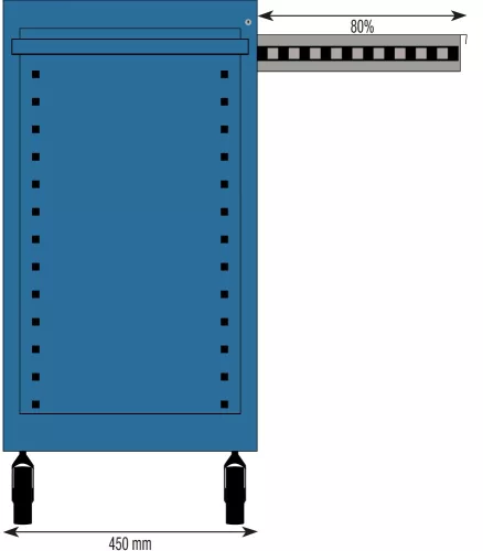 STILKER 7 fiókos szerszámkocsi, kék/szürke, 675x450x900 mm (72517)