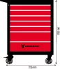 DRAKKAR 7 fiókos szerszámkocsi, piros/fekete, 725x465x930 mm (72525)