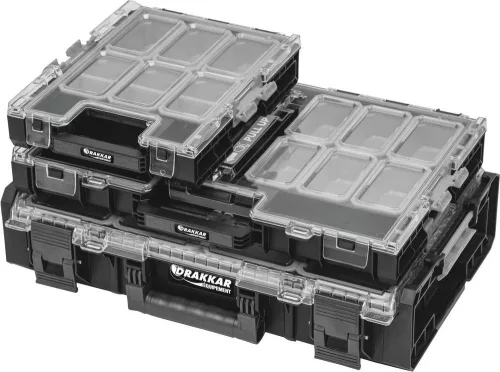 DRAKKAR COBOX rendszerező koffer 6 betétdobozzal, 264 × 364 × 77 mm (72712)