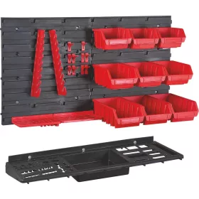   DRAKKAR PVC falipanel 9 tárolódobozzal és szerszámtartókkal, 690 × 390 mm (72782)