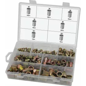   STILKER cink, lapos fejű szegecsanya-készlet, M3–M12, 235 db (75780)