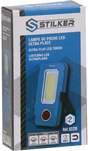 STILKER tölthető LED zseblámpa, extra lapos, 400 lm (82315)