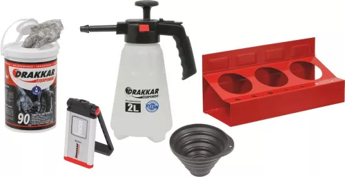 DRAKKAR 7 fiókos szerszámkocsi, 171 szerszámmal, karbonmintás betétekkel (83901)