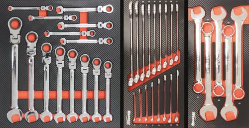 DRAKKAR XXL 7 fiókos szerszámkocsi 254 szerszámmal, karbonmintás betétek (83920)