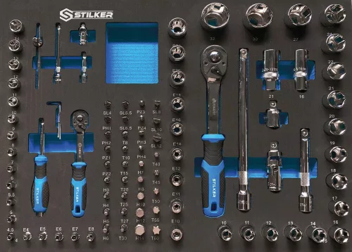 STILKER 7 fiókos szerszámkocsi, 147 szerszámmal (83932)