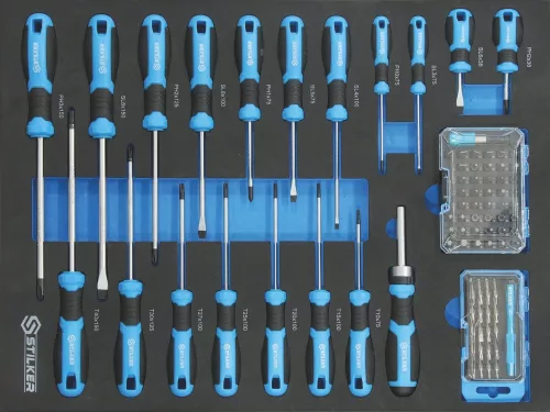 STILKER habmodulos csavarhúzókészlet, 85 db, 527 × 387 mm (84286)