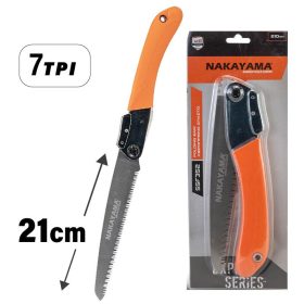   NAKAYAMA összehajtó fűrész fém záras, két komponensű fogantyúval, 3 szögű fűrész 210mm-7tpi 1,2mm (SSF352)