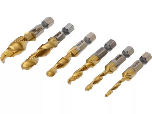 STHOR Fúró-csapfúró készlet M3–M10, 6 részes, HSS-TiN, 1/4” HEX (24200)