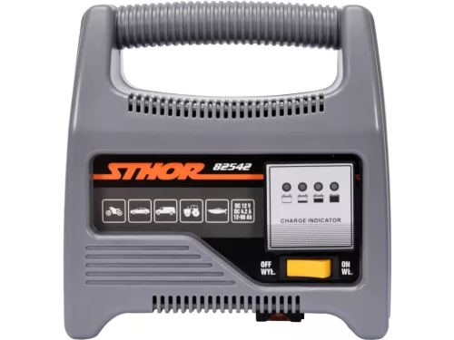 STHOR Akkumulátortöltő 12V 6A 90AH LED (82542)