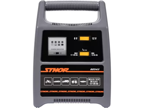 STHOR Akkumulátortöltő 12V | 8A – Max. 120Ah kapacitásig (82543)