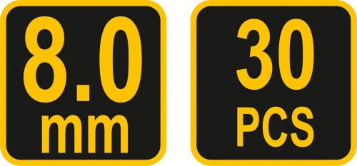 VOREL Távtartó T-8, mm, 30 darab (04593)