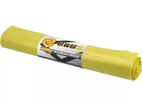VOREL Szelektív hulladékgyűjtő zsák műanyaghoz 120 l, 40 µm, 10 db (10010)